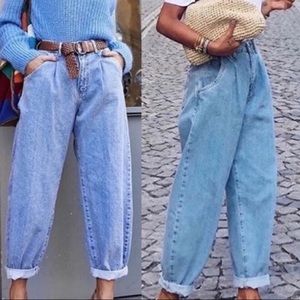 Zara baggy paper bag jeans